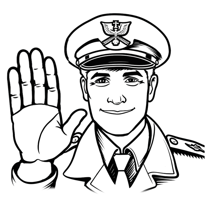 Coloring picture High-Five Hand