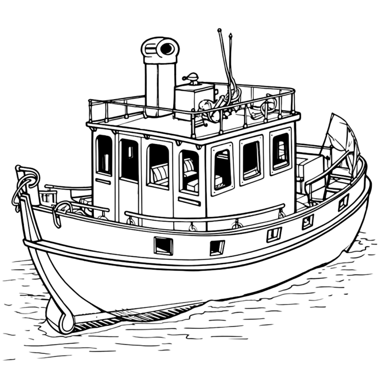 Coloring picture island hopper boat