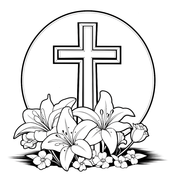 Celtic cross coloring page