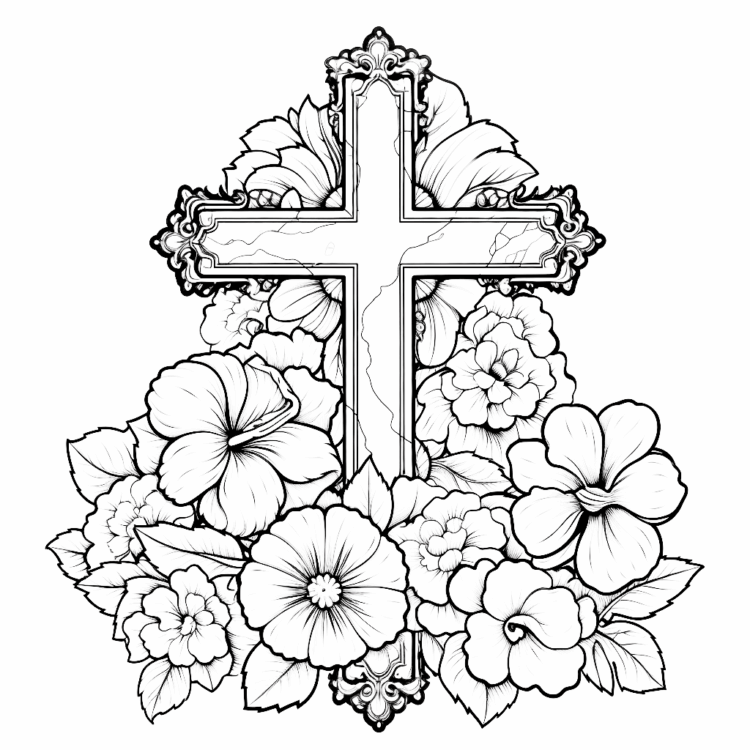 Dibujo para colorear mandala cruzado