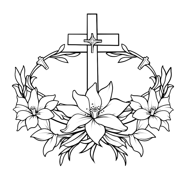 Ausmalbild Kreuz zum Ausdrucken