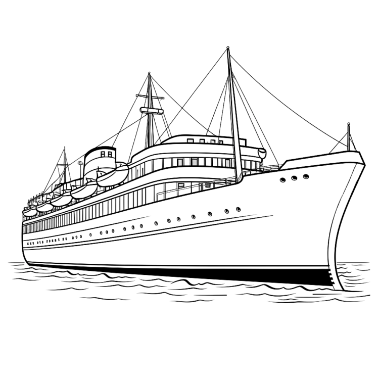 Dibujo para colorear crucero