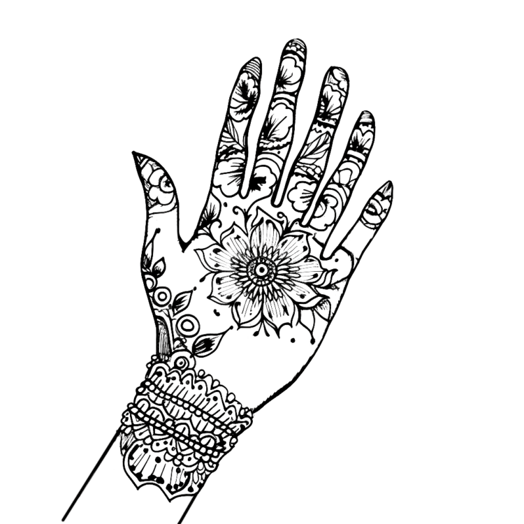 Dibujo para colorear Mano artística