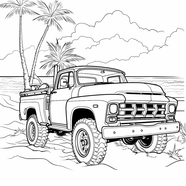 Ausmalbild Küsten-Pickup
