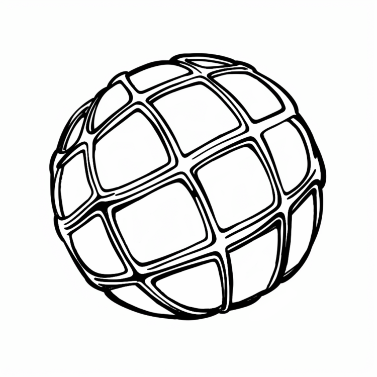 Ausmalbild Lacrosse-Ball