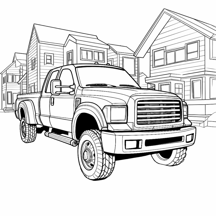 Ausmalbild Land Pickup