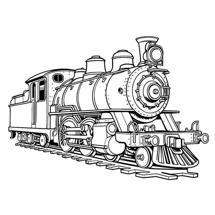 Ausmalbild Lebendige Lokomotive