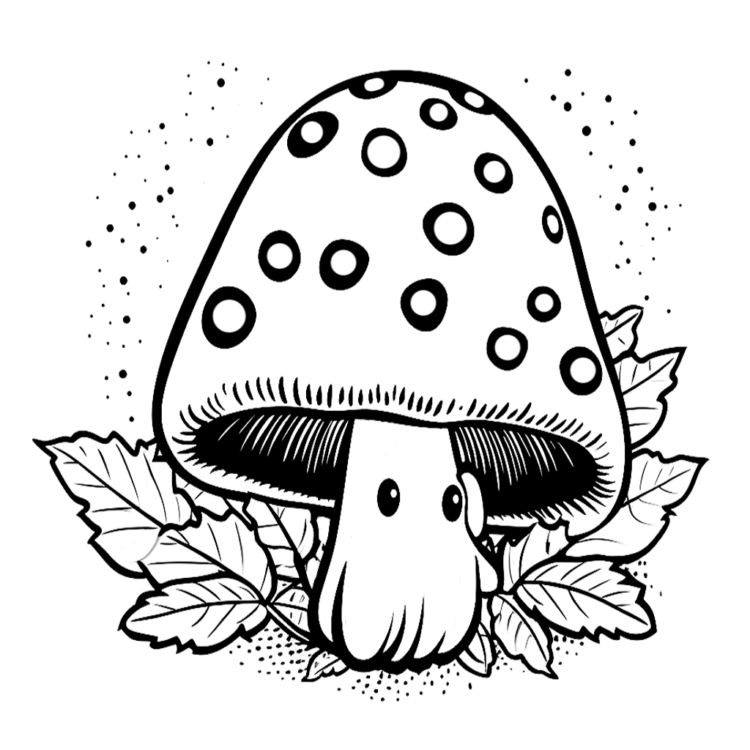 Ausmalbild Lebendiger Pilz