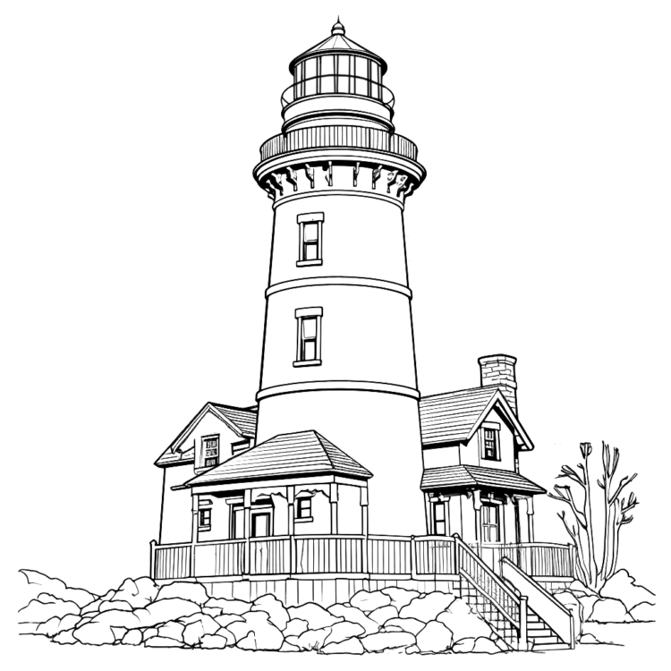 Coloring picture lighthouse
