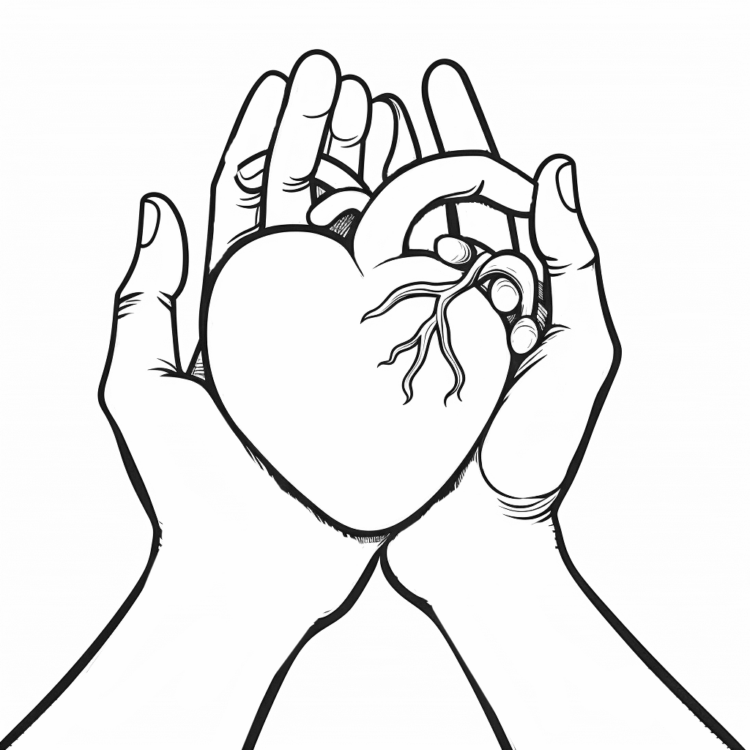 Coloring picture Loving hand