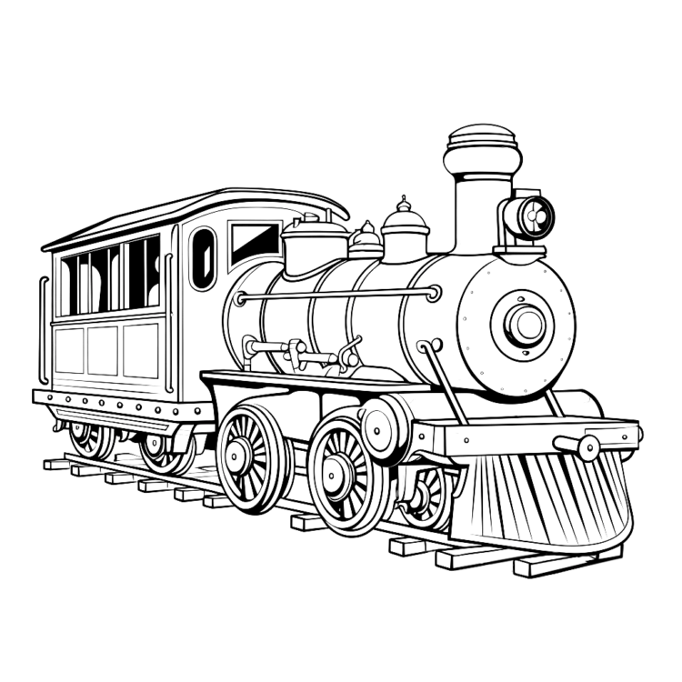 Coloring picture Mighty locomotive