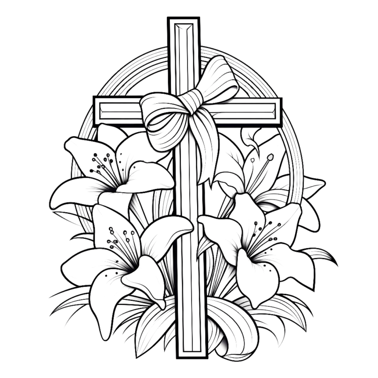 Ausmalbild Majestätisches Kreuz