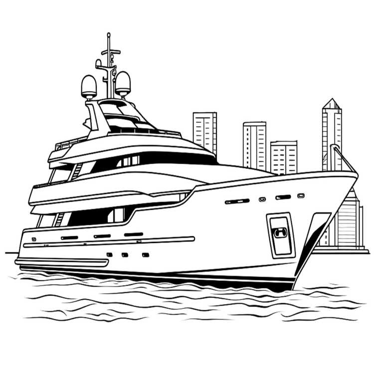 Ausmalbild Meeresbrise Yacht