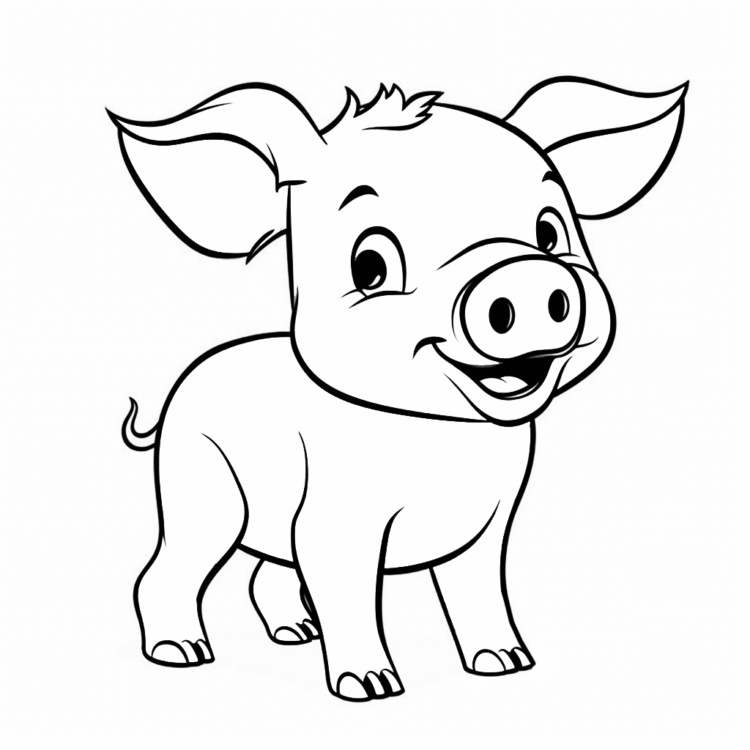 Ausmalbild Niedliches Schweinchen