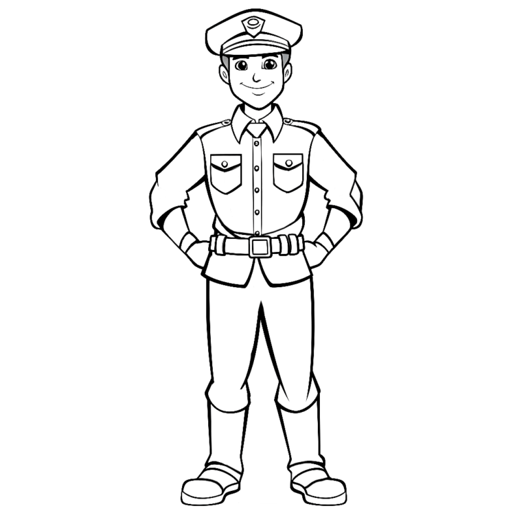 Coloring picture police patrol