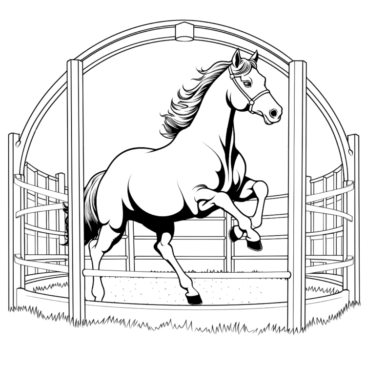 Ausmalbild Pegasus Pines Reitstall