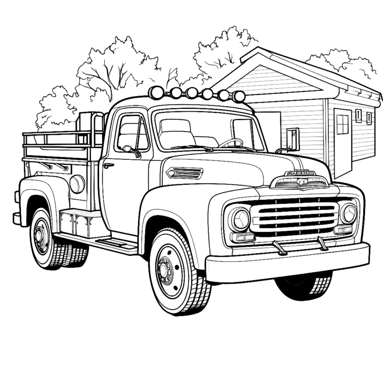 Coloring picture pickup car