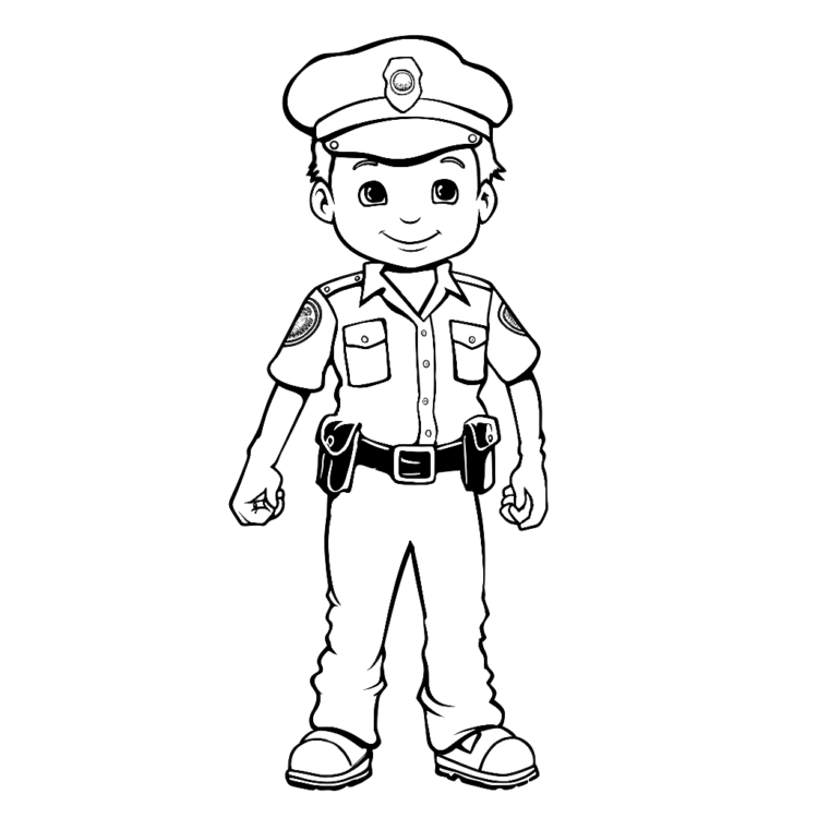 Ausmalbild Polizei Kind