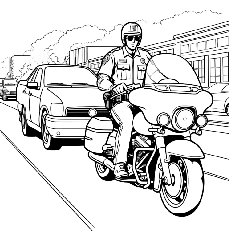 Dibujo para colorear coche de policía