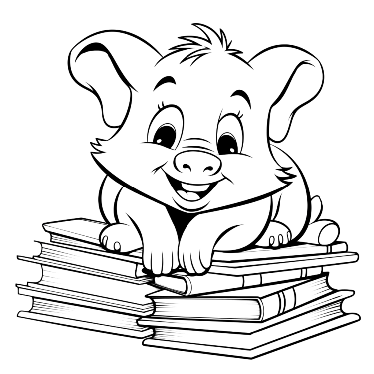 Coloring picture squeaky pig