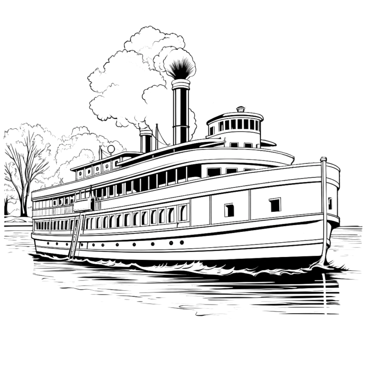 Dibujo para colorear barco de crucero