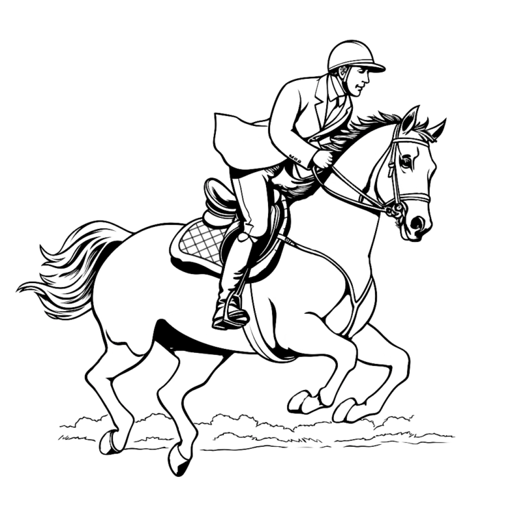 Ausmalbild Reiterhof Equestrian Eden