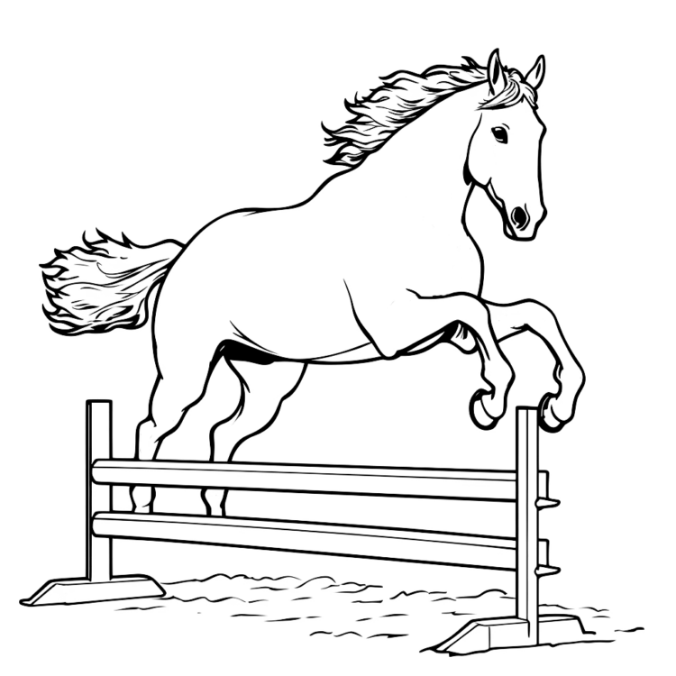 Ausmalbild Reitpferd