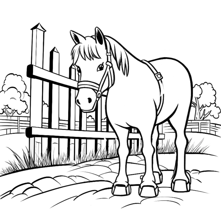 Ausmalbild Reitstall Bridle Bliss