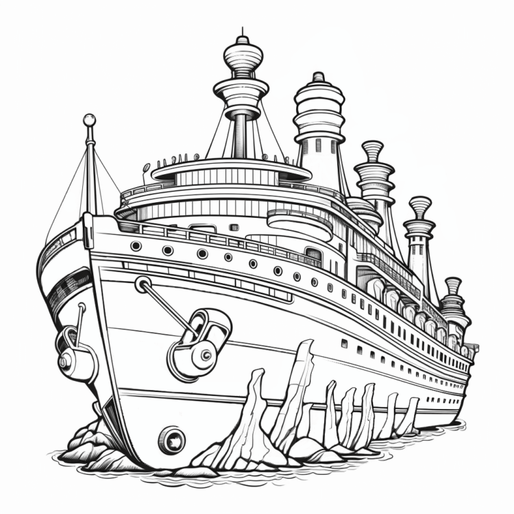 Giant boat coloring page