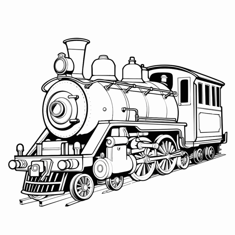 Dibujo para colorear vías de rodadura locomotora