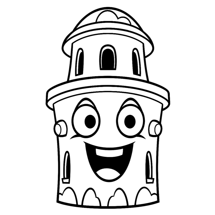 Dibujo para colorear torre redonda