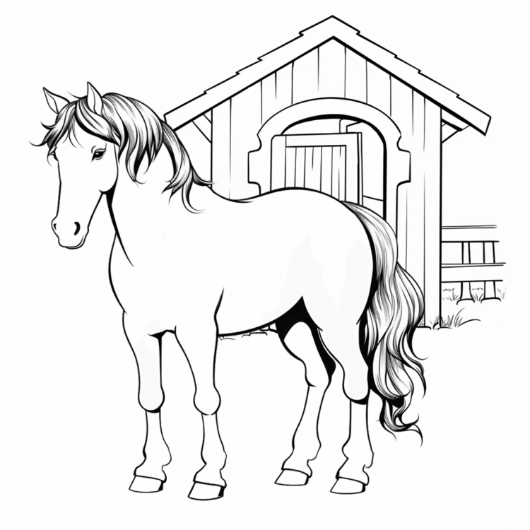 Saddlewood riding stable coloring page