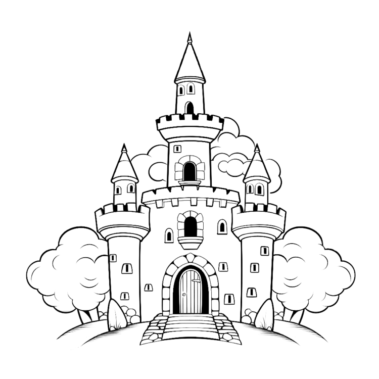 Ausmalbild Schlossturm