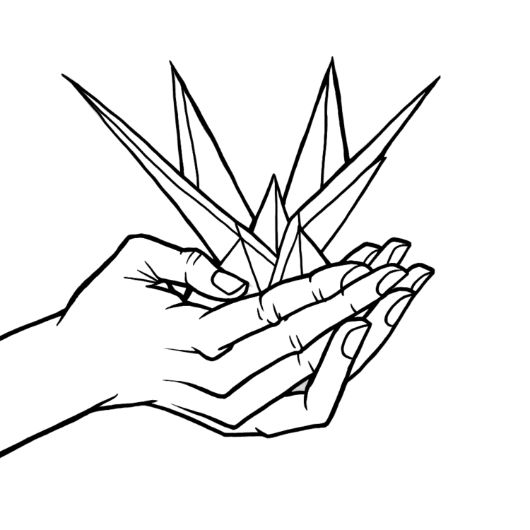 Coloring picture Creative hand