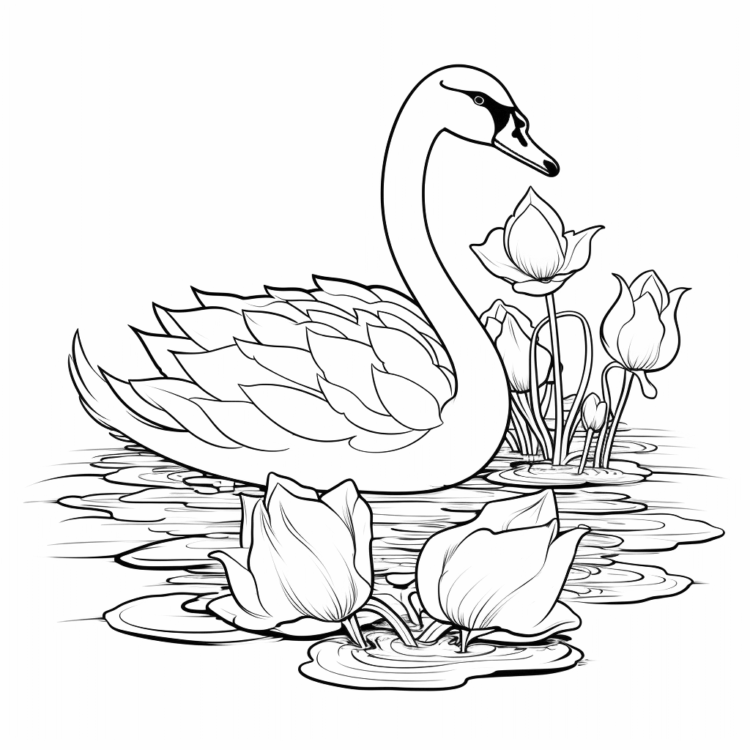 Dibujo para colorear de Cisne