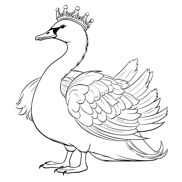 Ausmalbild Schwanenprinzessin