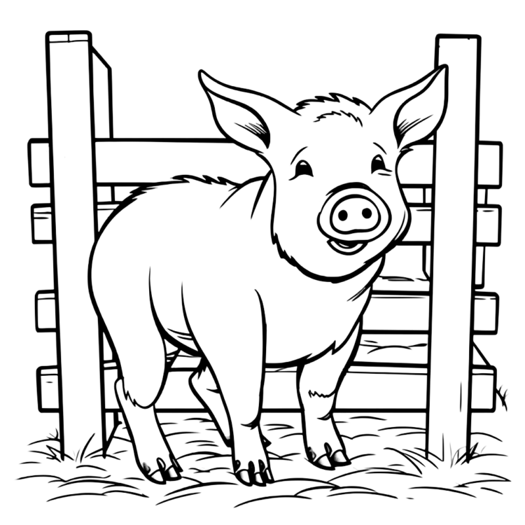 Coloring picture pig mandala
