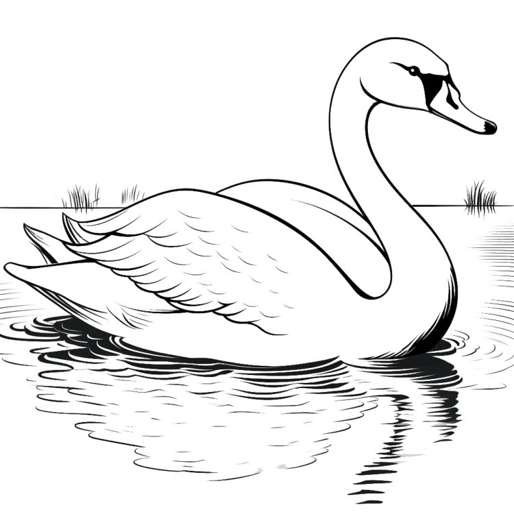 Dibujo para colorear de Cisne