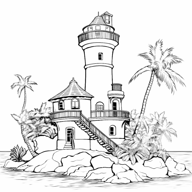 Dibujo para colorear torre del mar