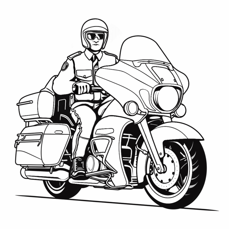 Dibujo para colorear sirena policía