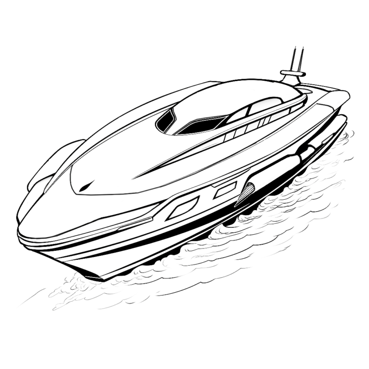 Ausmalbild Sommeryacht