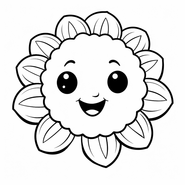 Dibujo para colorear galleta girasol