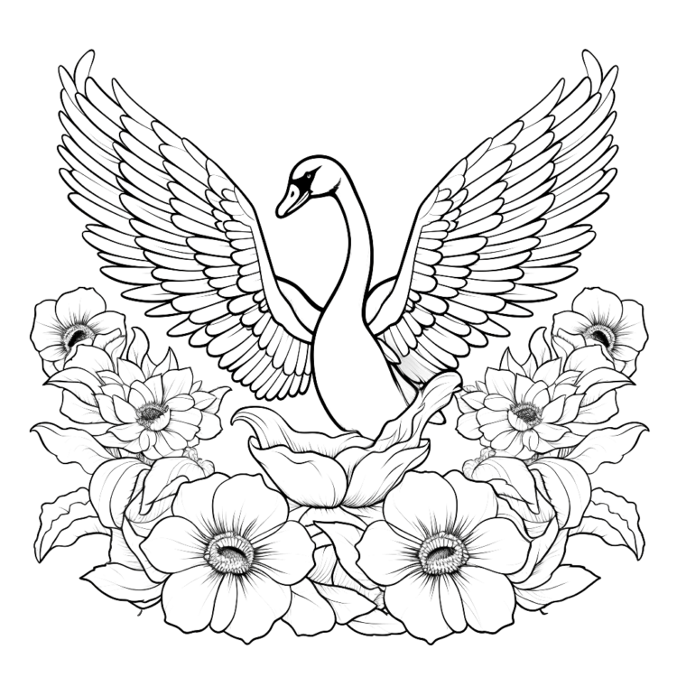 Página para colorear del cisne bailarín