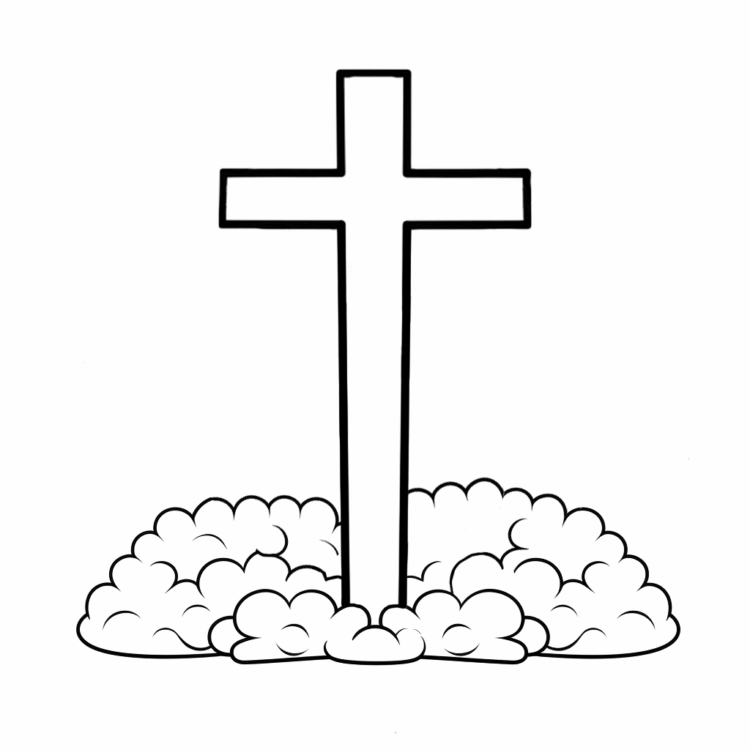 Dibujo para colorear Cruz tranquila