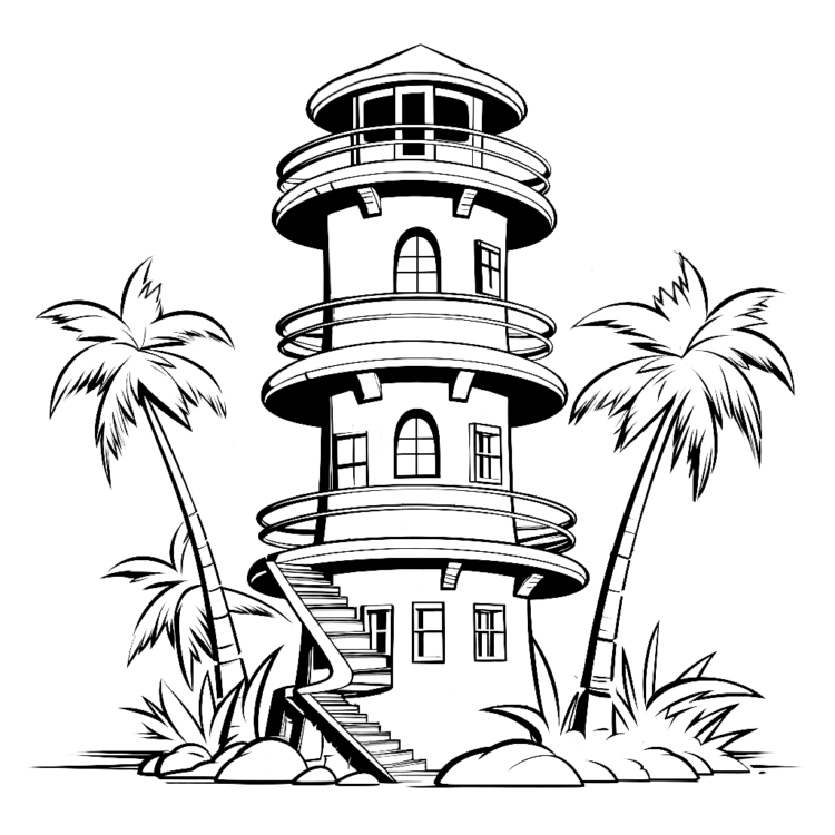 Ausmalbild Turm
