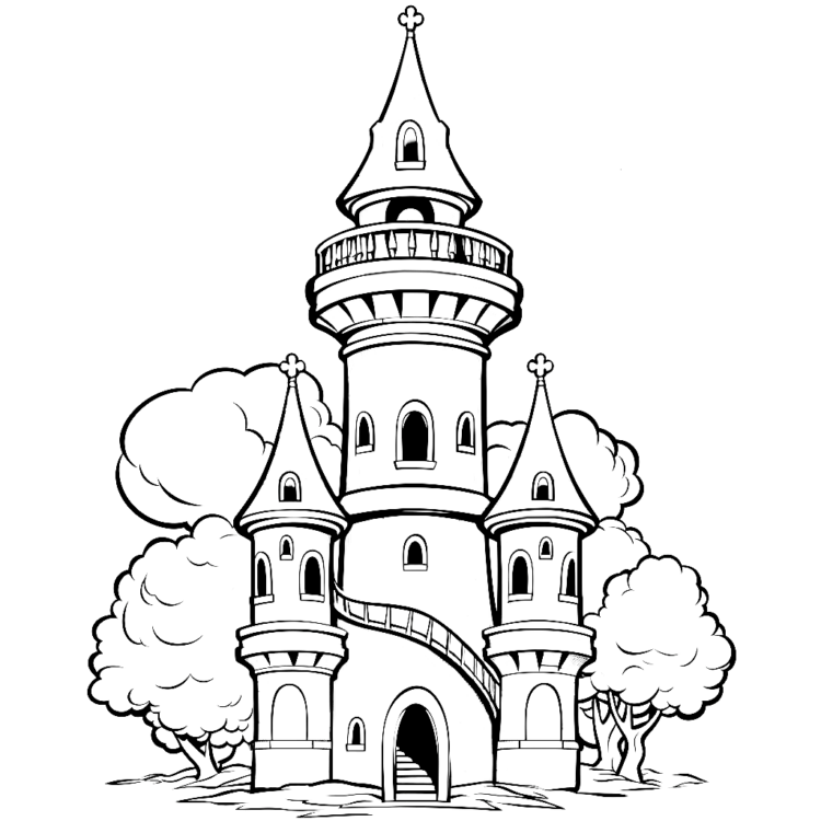 Ausmalbild Turmspitzenturm