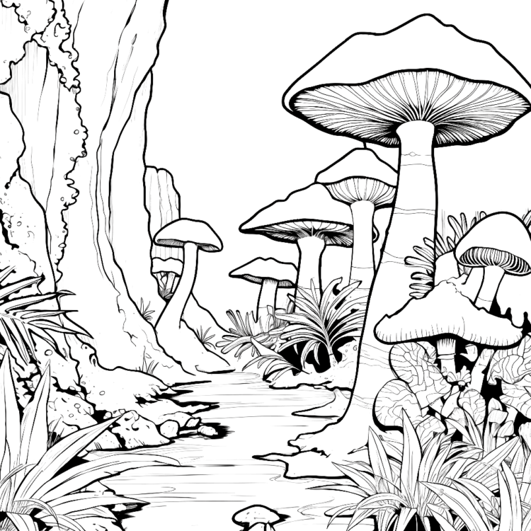 Dibujo para colorear Seta del bosque