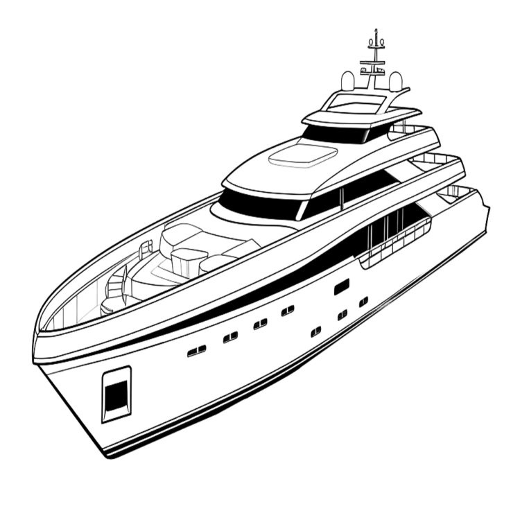 Dibujo para colorear Aventura en yate