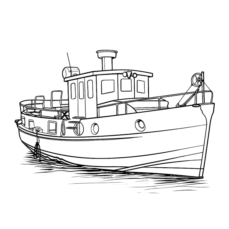Ausmalbild kleines Boot