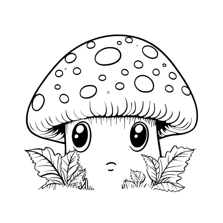 Ausmalbild kurzer Pilz